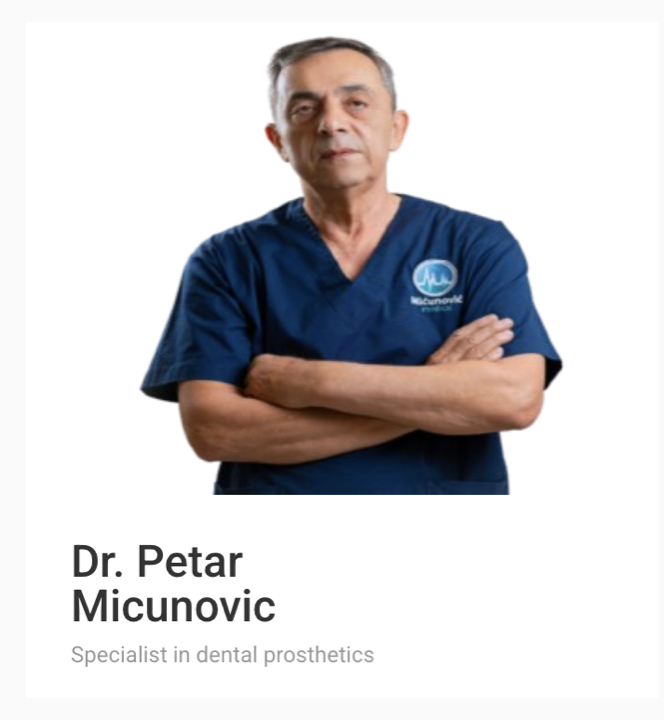 dr Petar Mićunović — protetika
